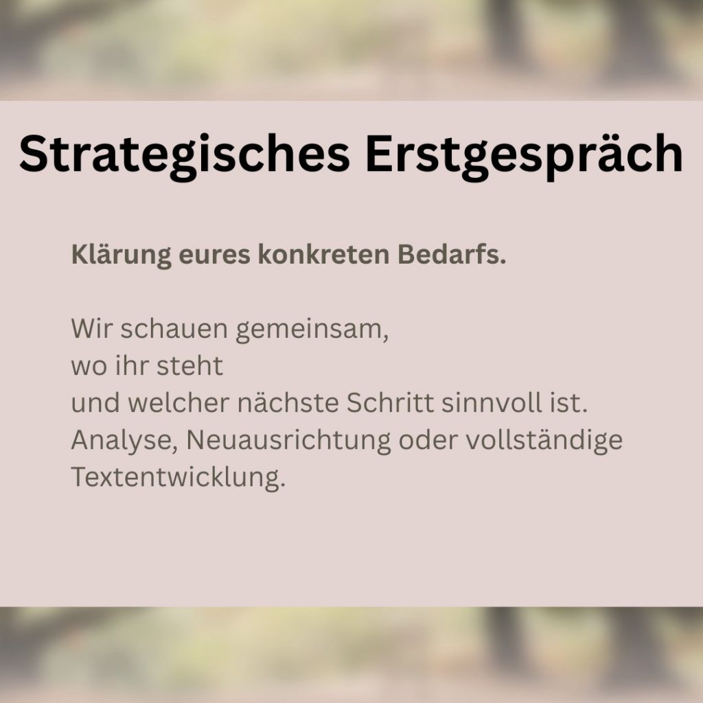 Grafik zum strategischen Erstgespräch für Kommunikations- und Textneuausrichtung von Anne Hofmann.
